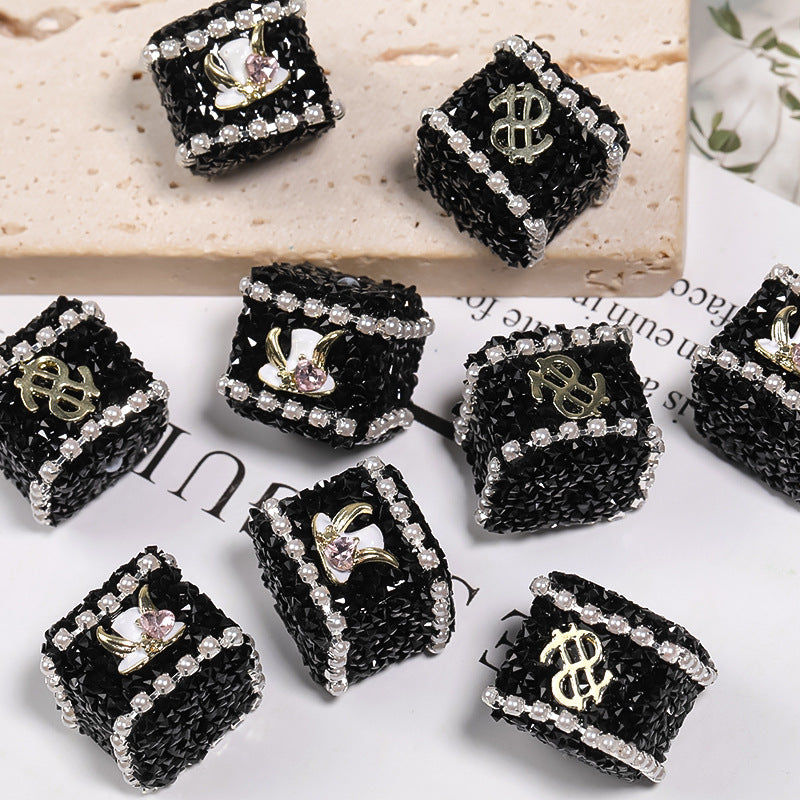 Wholesale 5PCS Halloween Full Diamond Devil Eye Bat Skull Acrylic Sugar Beads