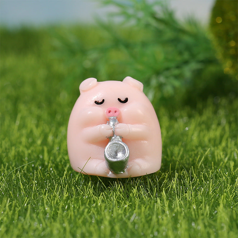 Wholesale of Cute Musical Instruments and Pig Resin Ornaments