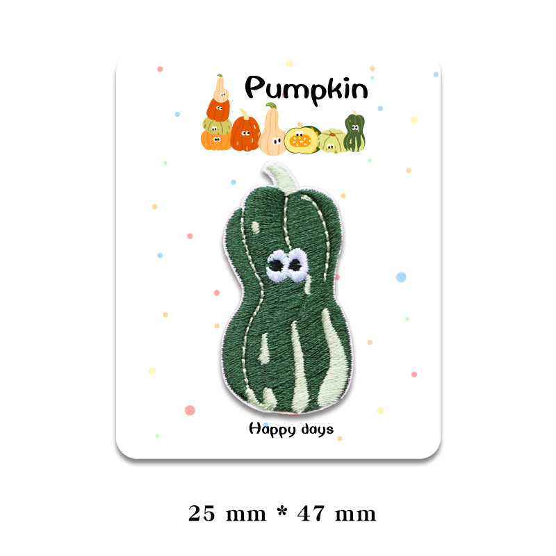 Wholesale Self-adhesive funny pumpkin embroidered patch FS