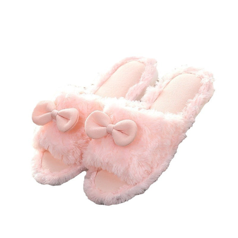 Wholesale Autumn and Winter Home Bow Simple Cotton Slippers