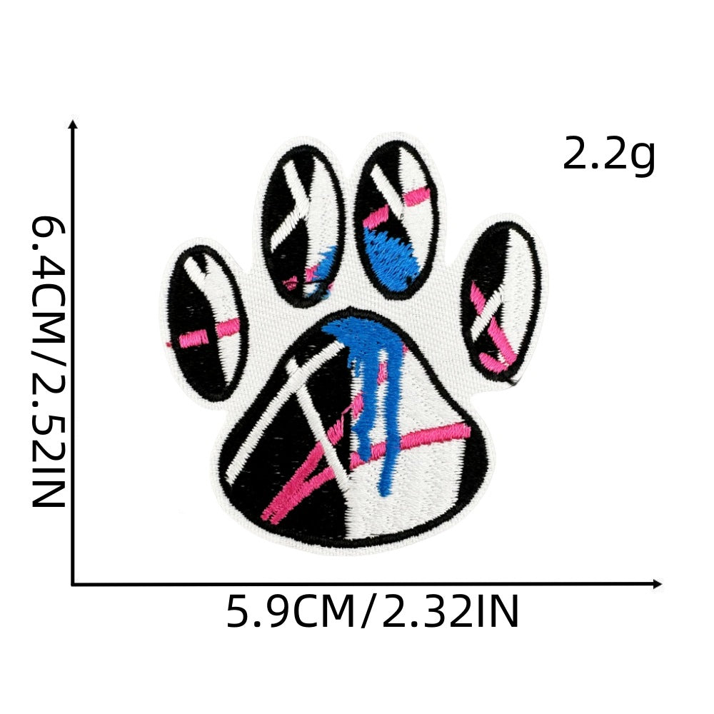 Wholesale Cute colorful bear paw fabric patch embroidery