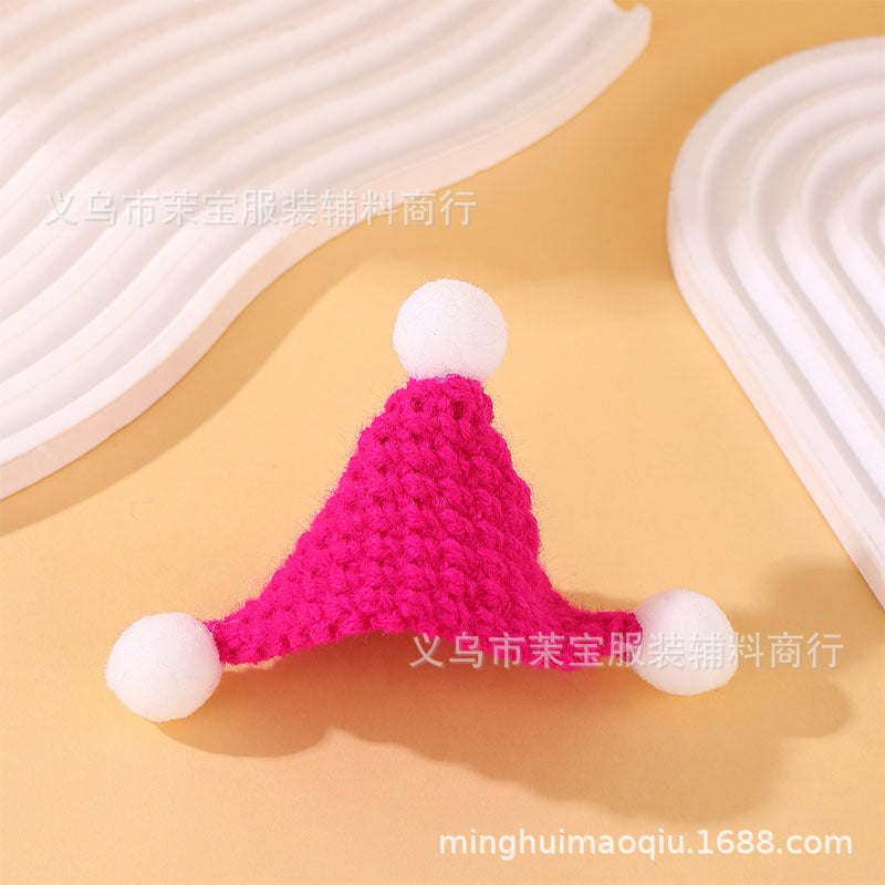 Wholesale 10pcs/pack Mini Knitted Pet Doll Triangle Hat Pet Accessories DIY Wool Doll Accessories