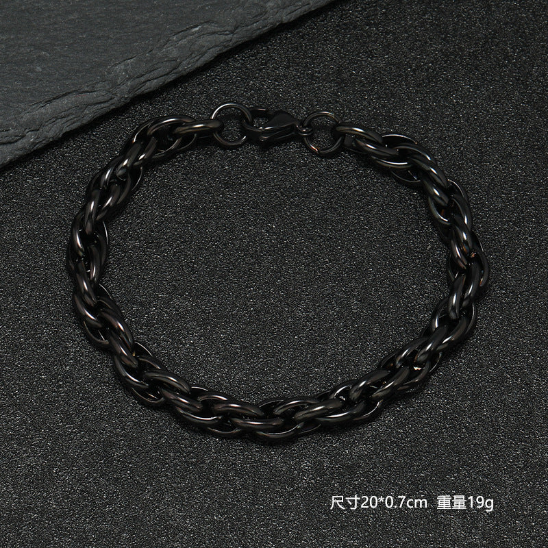 Wholesale Hip hop trendy Cuban chain titanium bracelet