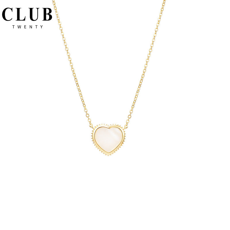 Wholesale Valentine's Day Stainless Steel Heart Fritillary Necklace