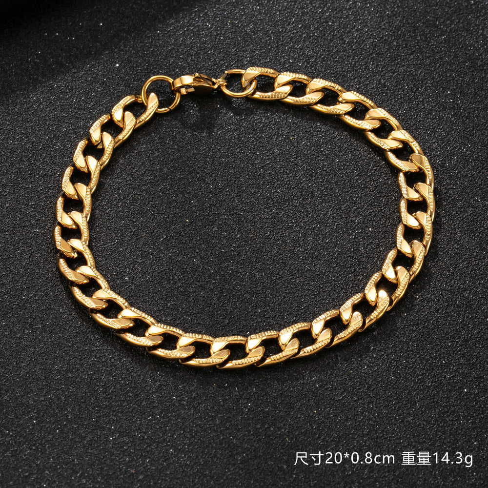 Wholesale Hip hop trendy Cuban chain titanium bracelet