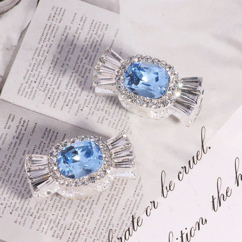 Wholesale 5pcs/pack Alloy Candy 3D Rhinestone DIY Straight Hole Beads