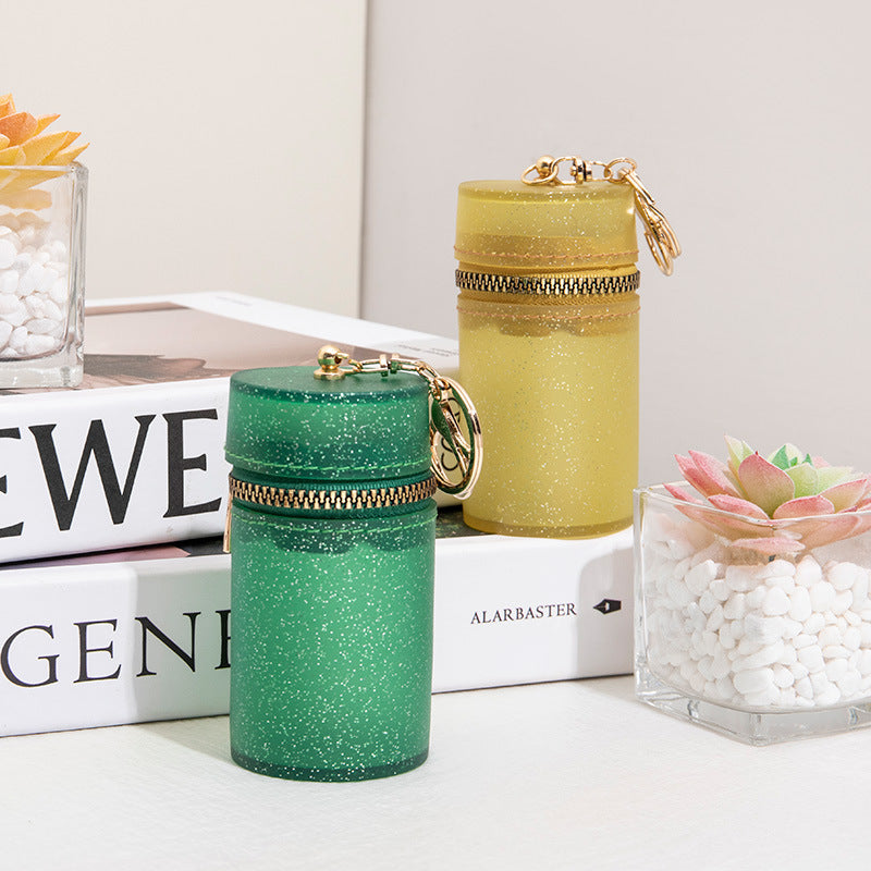 Wholesale PVC Candy Color Lipstick Storage Keychain