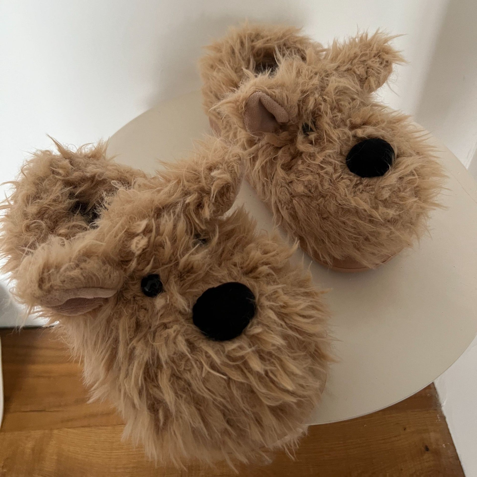 Wholesale Scribbled Puppy Winter Indoor Non-slip Warm Wool Shoes