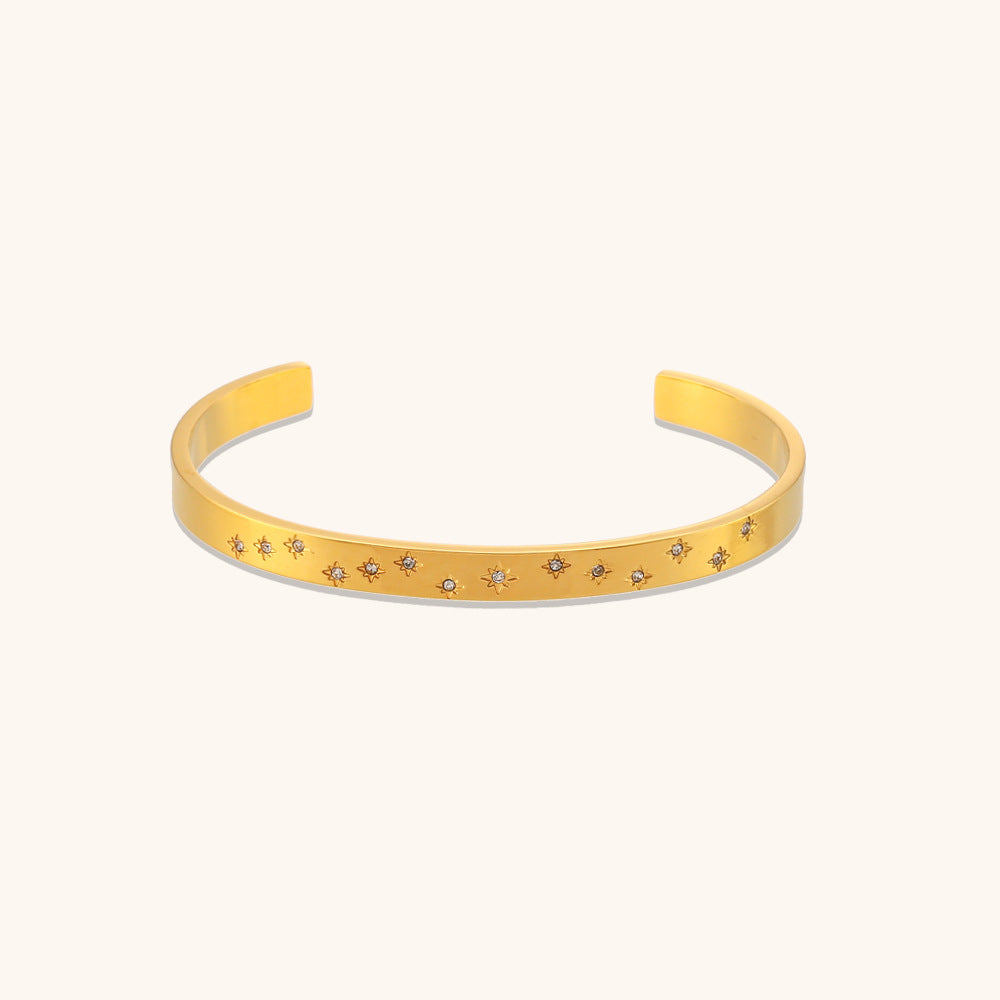 Wholesale Octagram Stainless Steel Gold Plated Bracelet