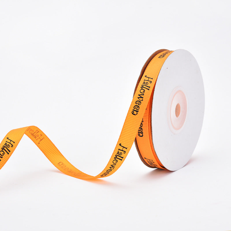 Wholesale New Halloween Webbing 1cm Spot Holiday Decoration Small Roll Ribbon Jewelry Gift Box