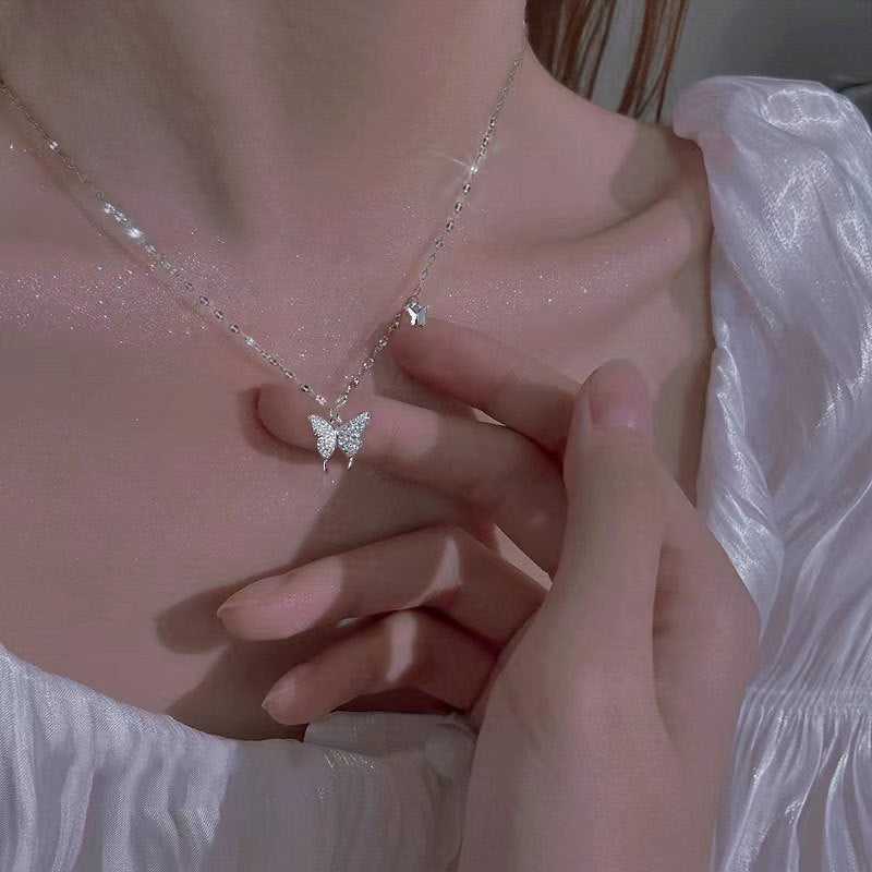 Wholesale 925 Sterling Silver Haoshi Butterfly Necklace