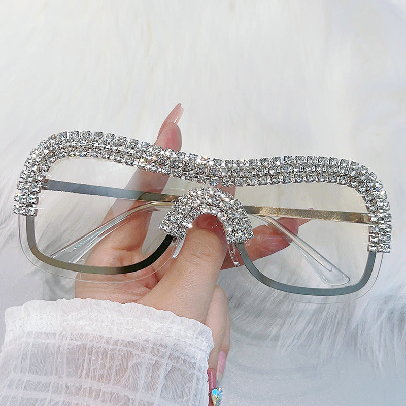 Wholesale Diamond Frameless Trimmed Diamond Sunglasses