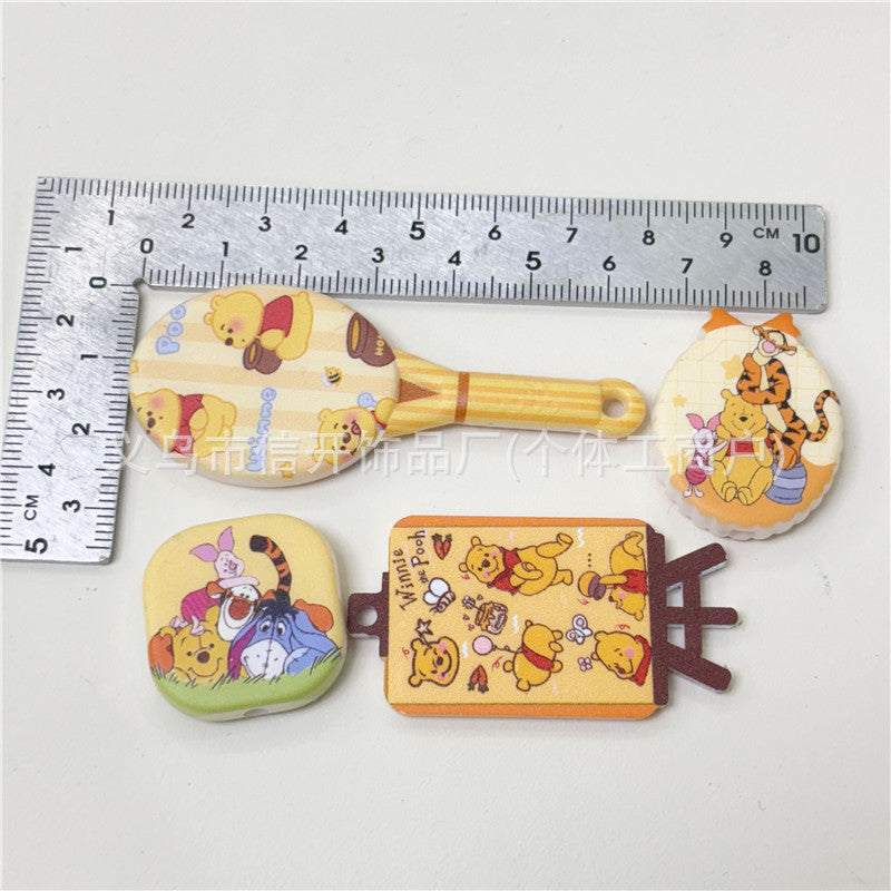 Wholesale 100pcs/pack Through hole printed irregular beaded pen accessories mobile phone keychains OLY Exclusive