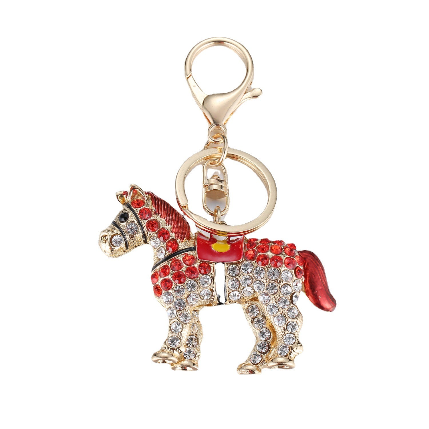 Wholesale Colorful Horse Diamond Metal Keychain
