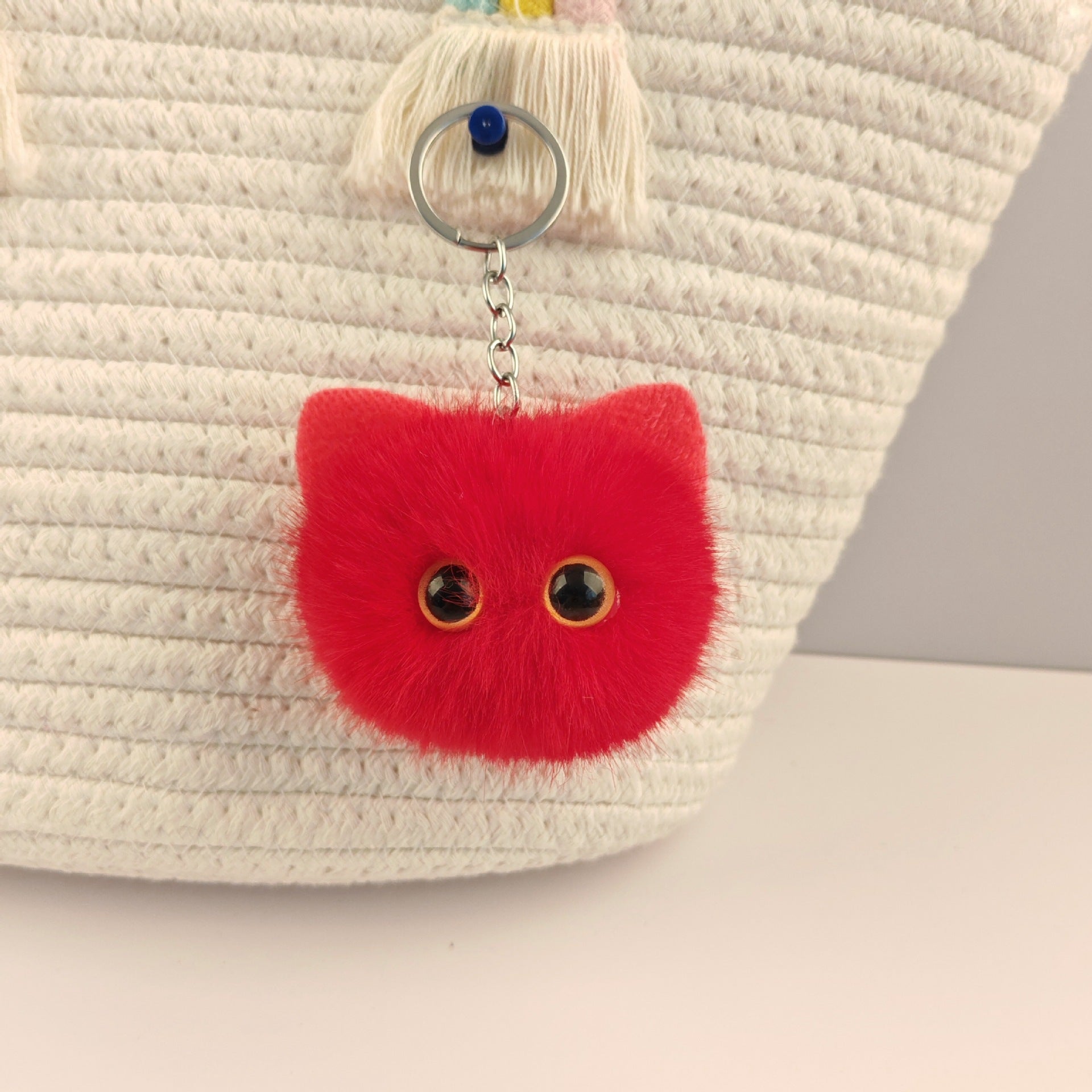 Wholesale  Kitten cartoon fur ball keychain