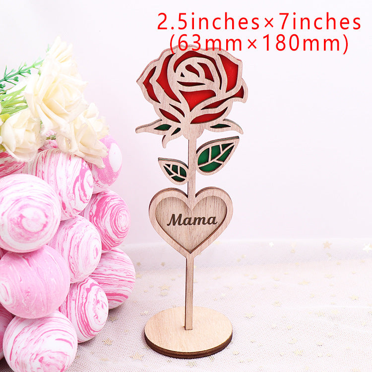 Wholesale Mama Two-layer Laser Cut Wood Mother's Day Gift