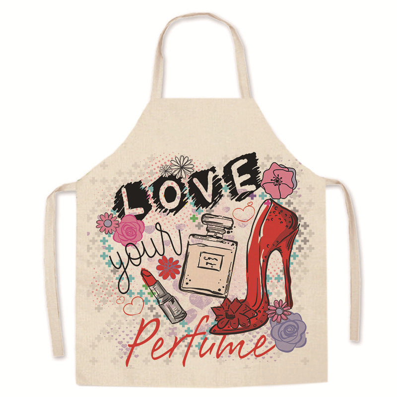 Wholesale Lipstick Red Lip Print Apron Fashion Encrypted Linen Apron