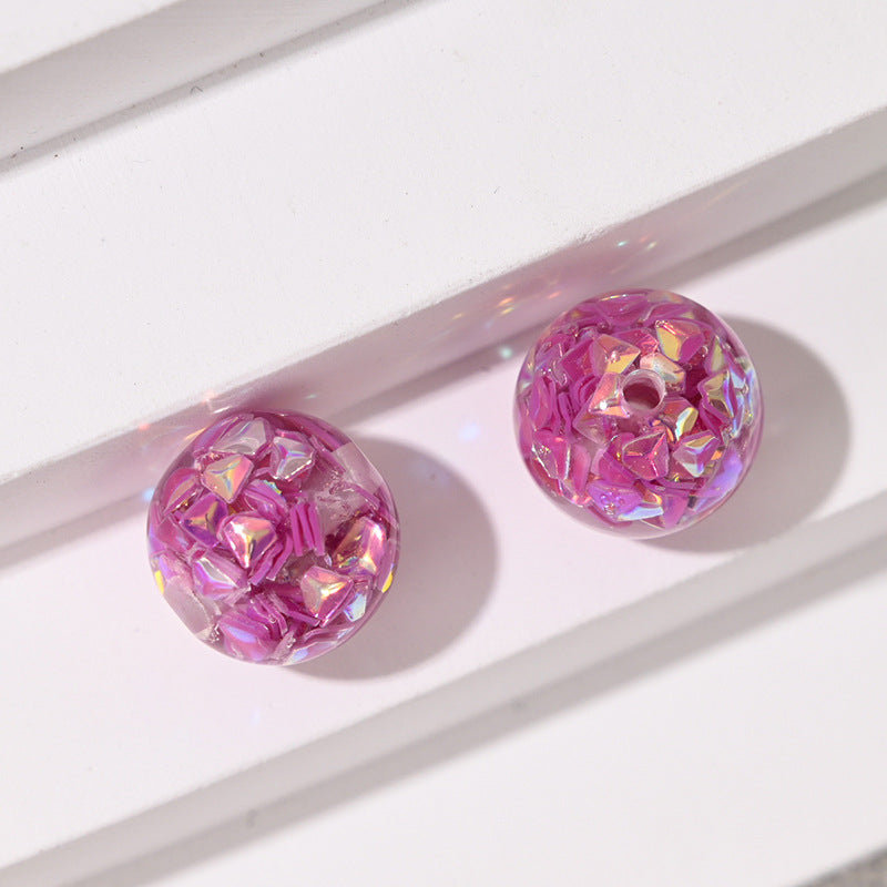 Wholesale 10pcs/pack Colored diamond sequins straight hole resin beads