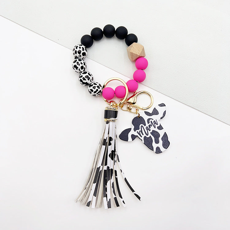 Wholesale Dairy Cow Grain Wood Beads Wood Chip Cow Head Western Style