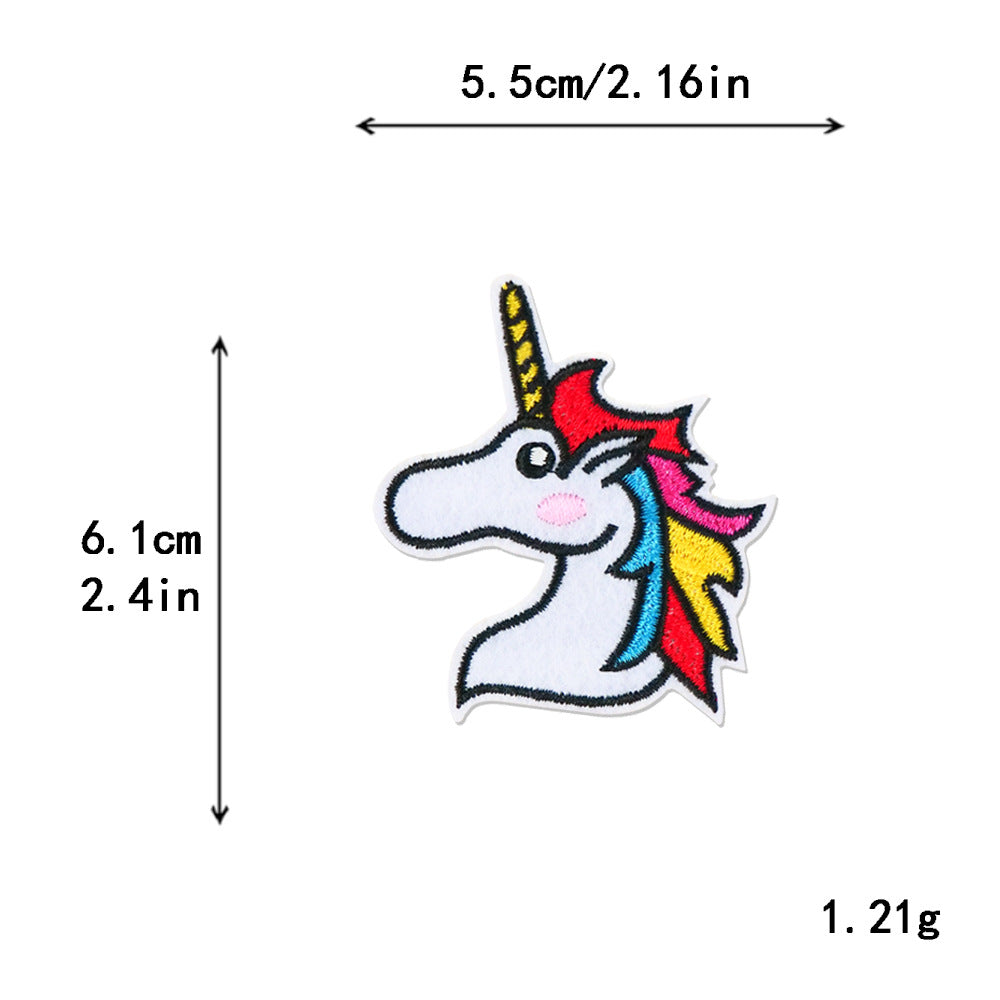 Wholesale  DIY Embroidered Unicorn Cloth Patch Hat Clothes Patch