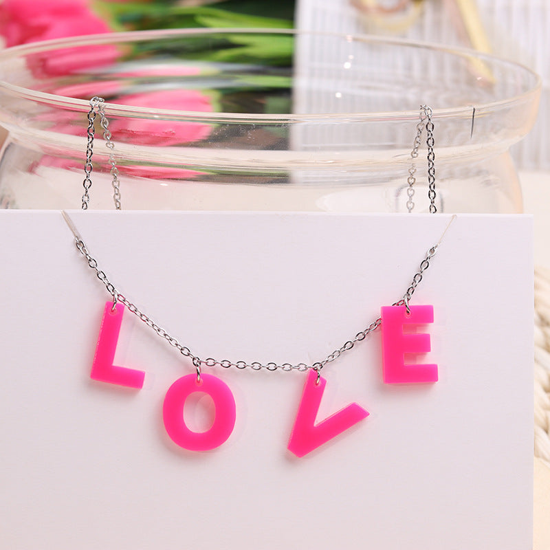 Wholesale LOVE Valentine's Day English Letters Necklace