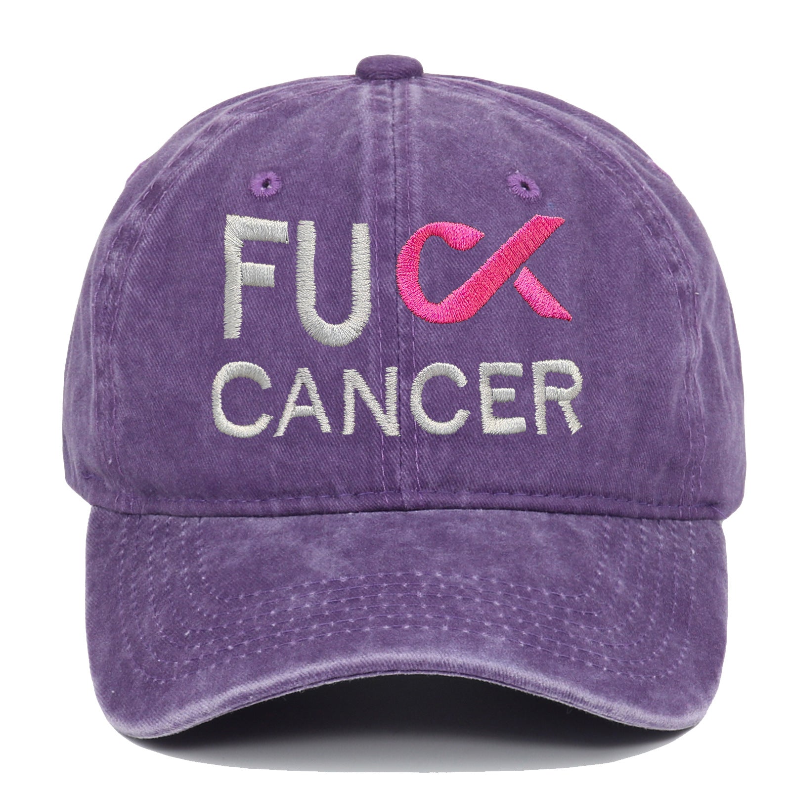 Wholesale Washed Embroidered Breast Cancer Baseball Caps