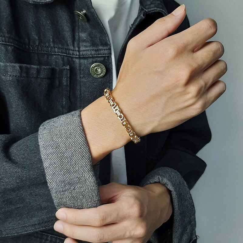 Wholesale Titanium Steel Square Gold Men's Bracelets