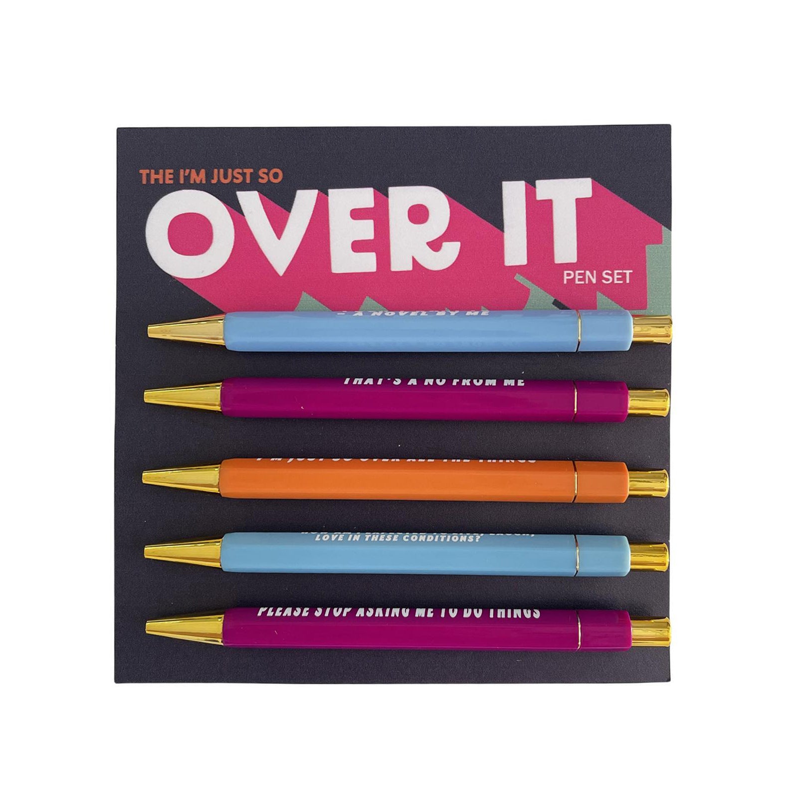 Wholesale Pens  Over It 5 Plastic Ballpoint Pen Set