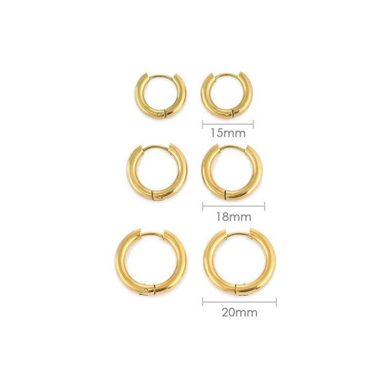 Wholesale Circle Gold Plated Stainless Steel Earrings