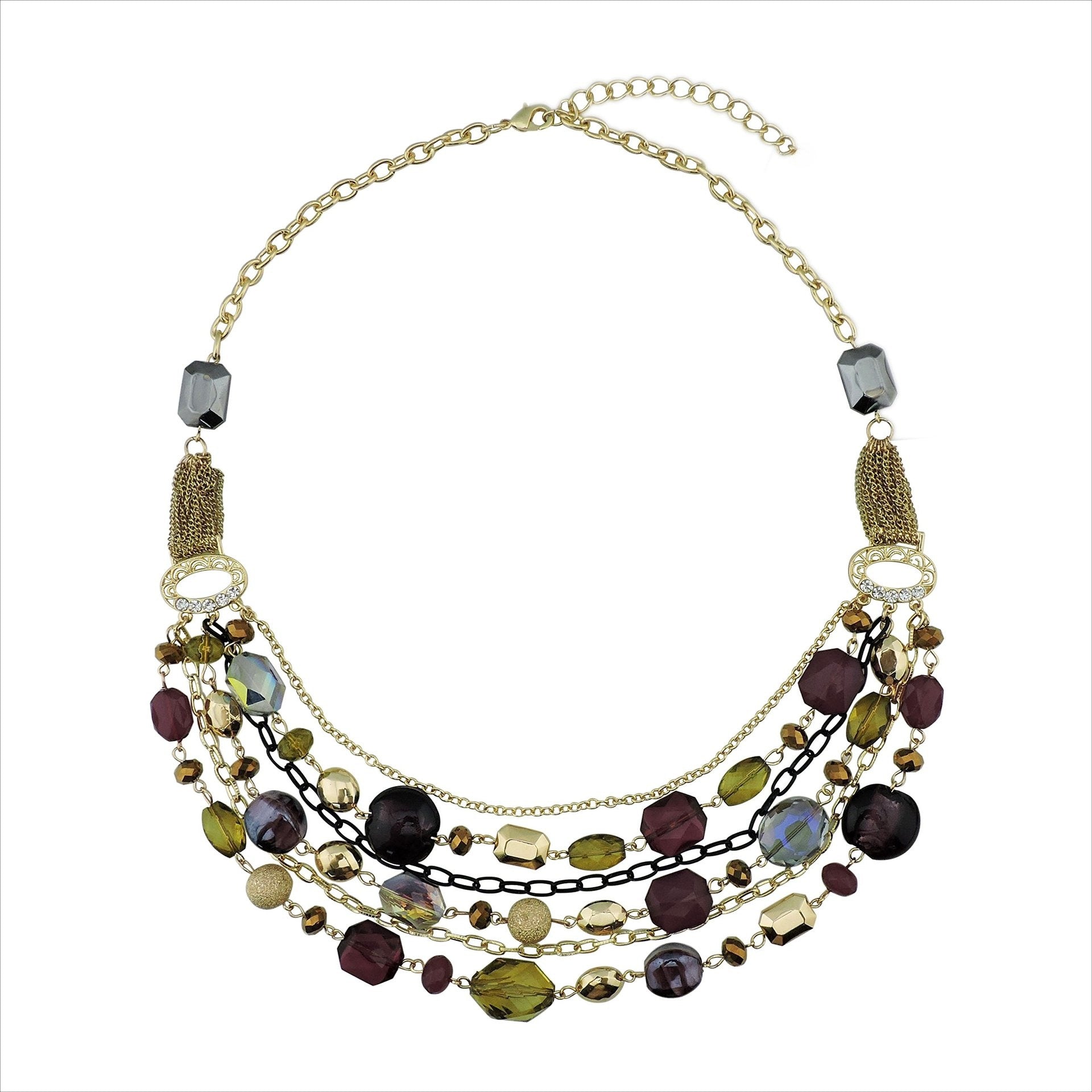 Wholesale Multi-layer Glass Bead Acrylic Necklace