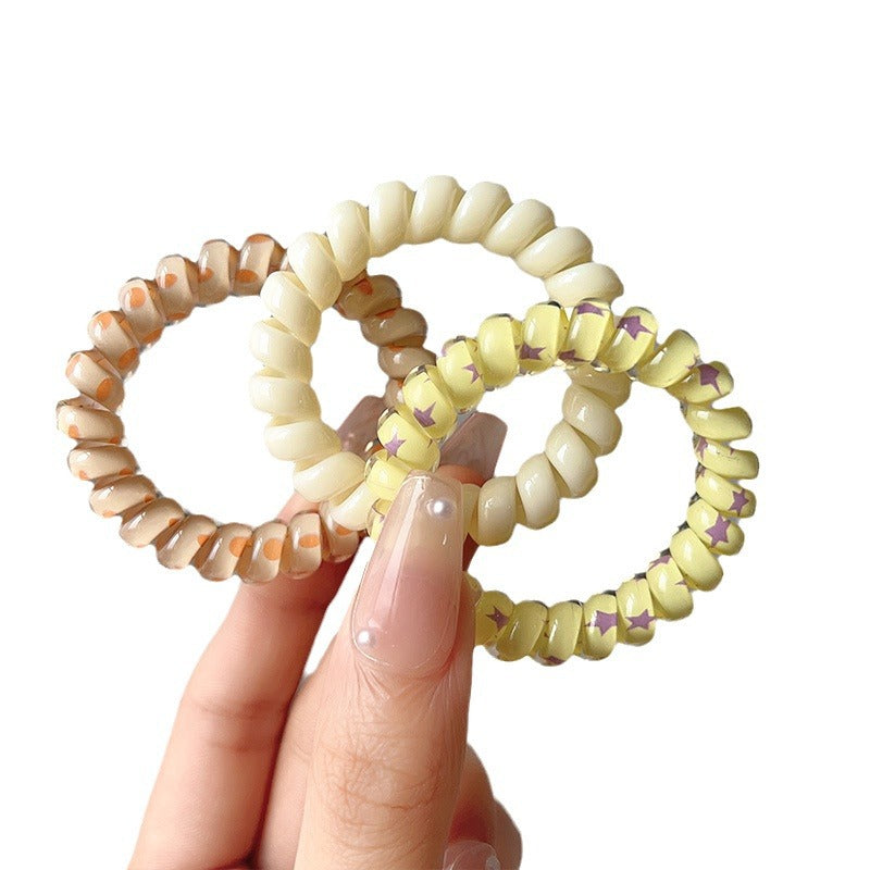 Wholesale Sweet Color Simple No-Trace No-Damage Elastic Band Telephone Line Hair Scrunchies