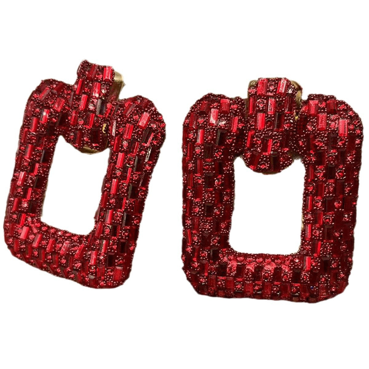 Wholesale Colored Glass Full Water Diamond Earrings