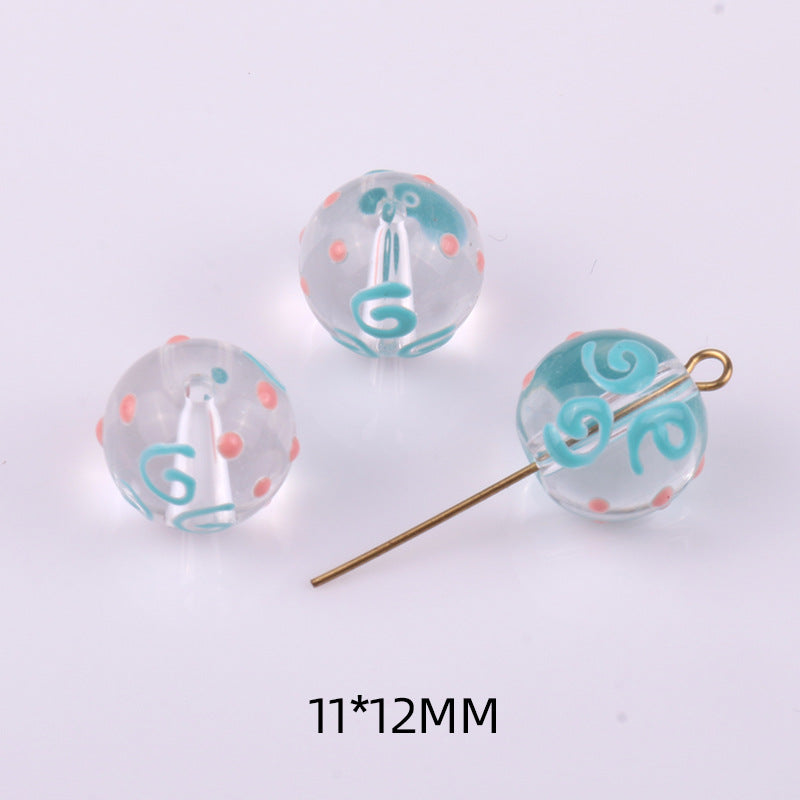 Cuentas de dispersión de dispersión recta de vidrio pintado a mano de aceite de goteo al por mayor