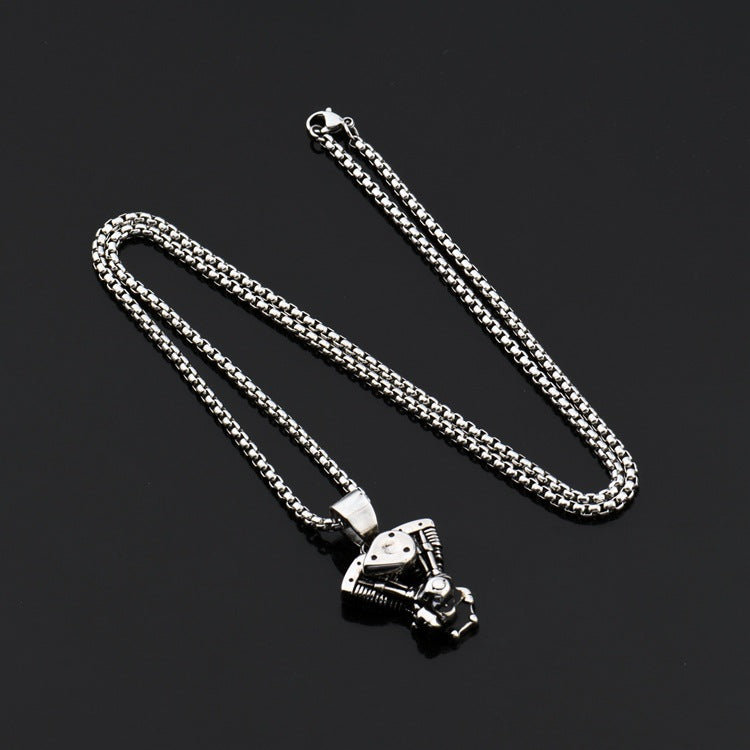Wholesale Hip Hop Engine Titanium Steel Pendant Necklace