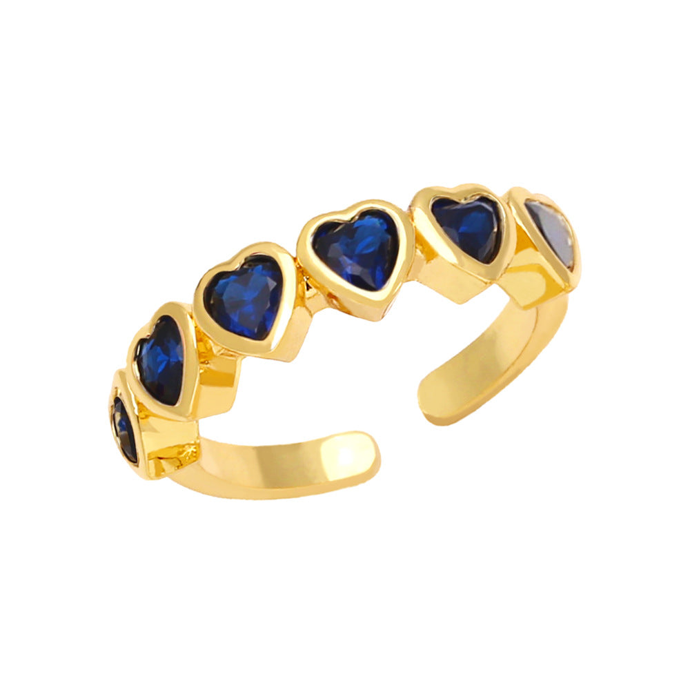 Wholesale Gold Plated Brass Love Heart Ring