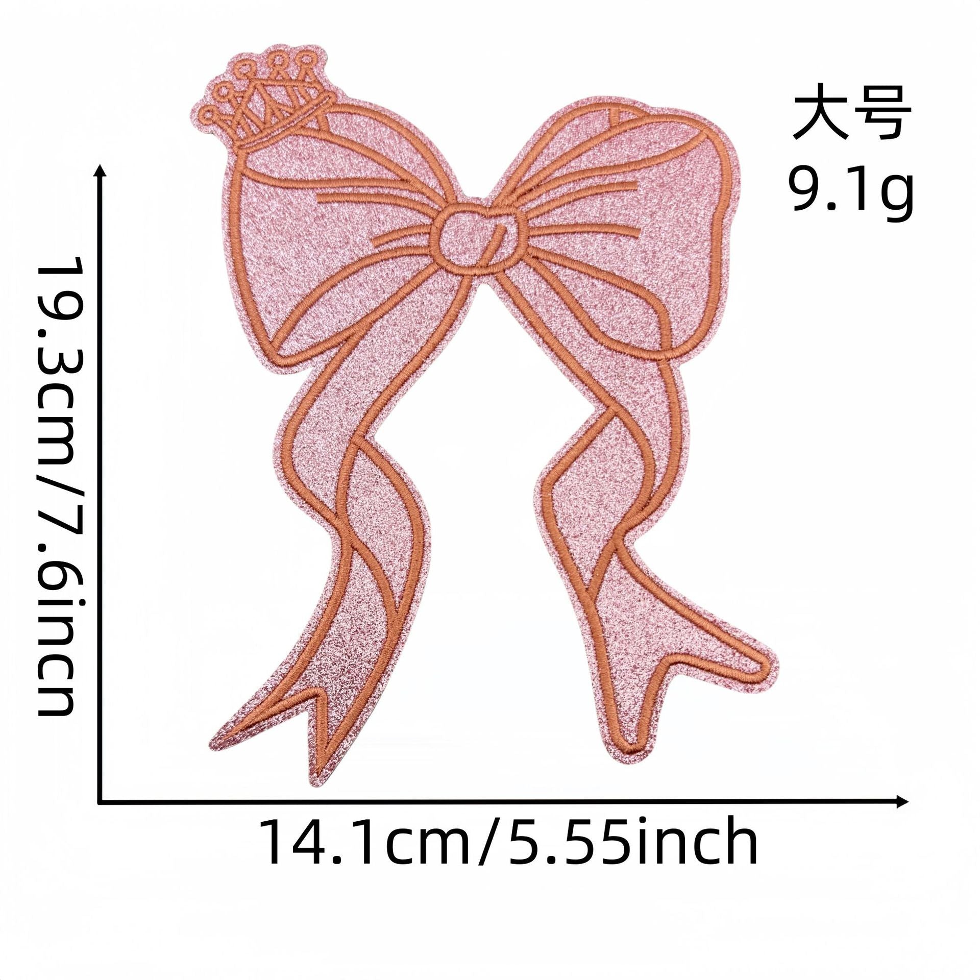 Wholesale Glitter Bowknot Cloth Appliques Embroidery Accessories