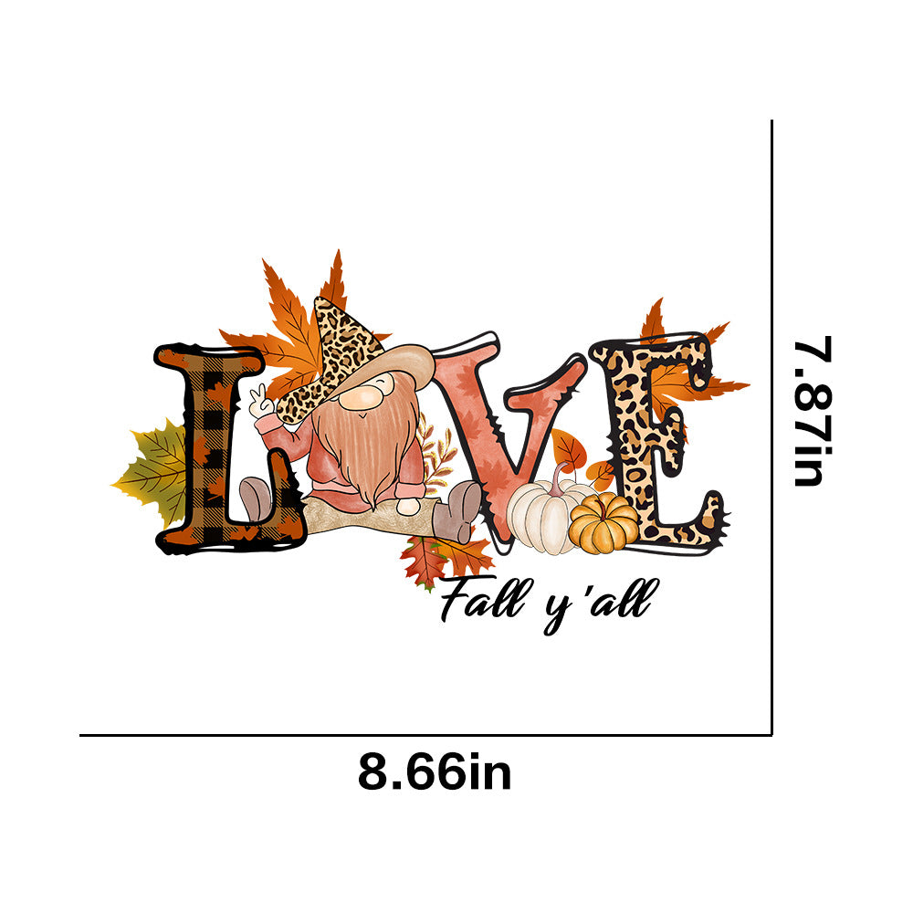 Wholesale 10pcs/pack Golden Autumn Pumpkin T-shirt Thermal Transfer Hot Stamping