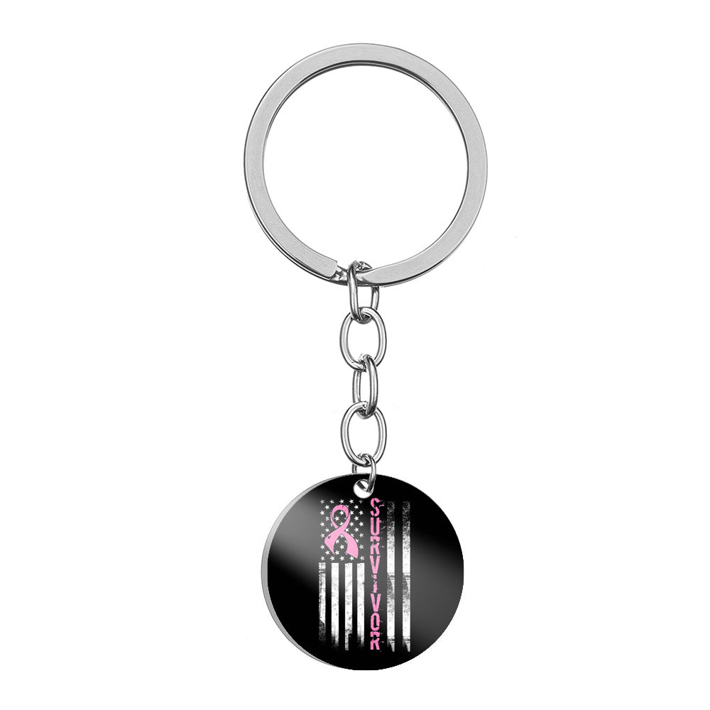 Wholesale Fan Keychain with Stainless Steel Color Printing
