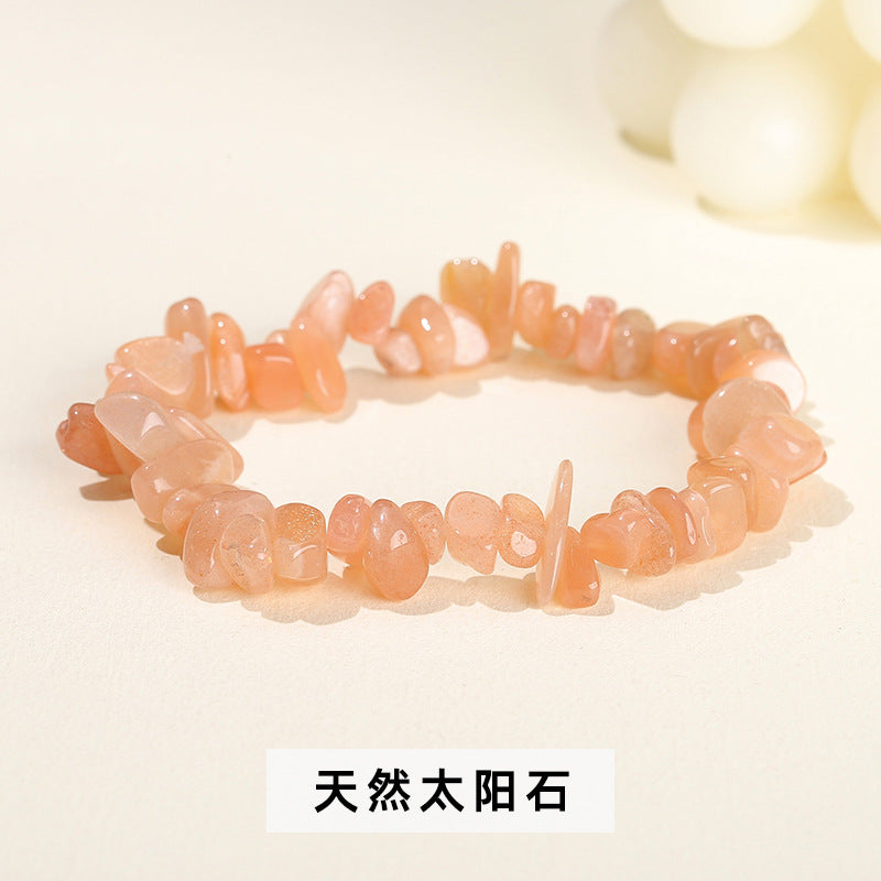 Wholesale natural crystal agate colorful gravel elastic bracelet