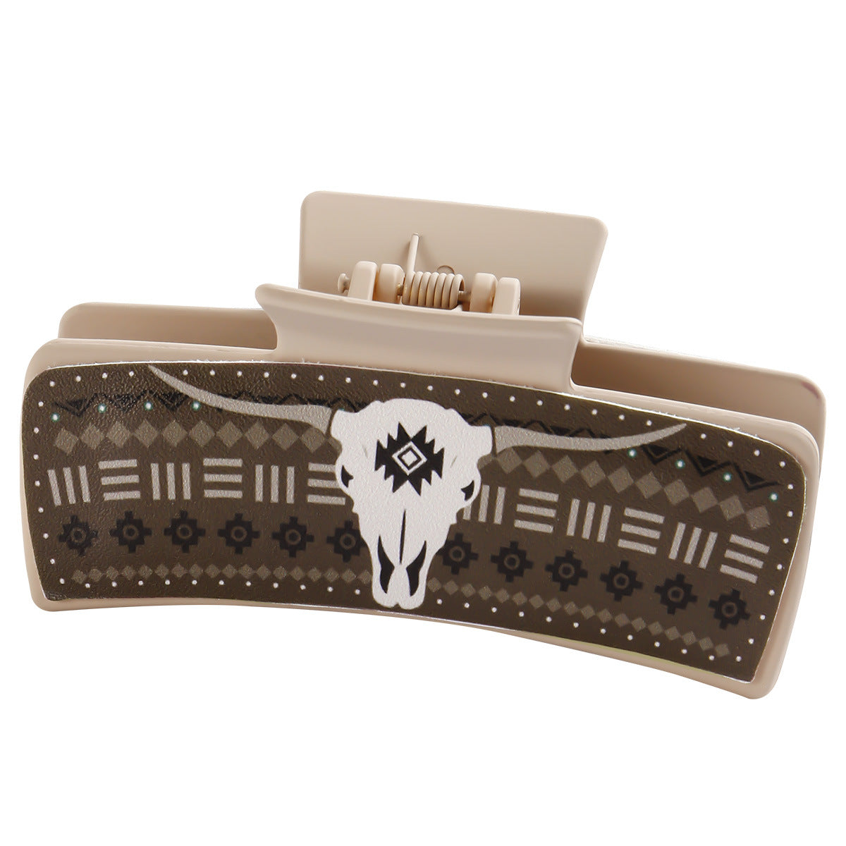 Wholesale Fengpin Leather Pu Multi-Color Bull Head Square Hair Clip