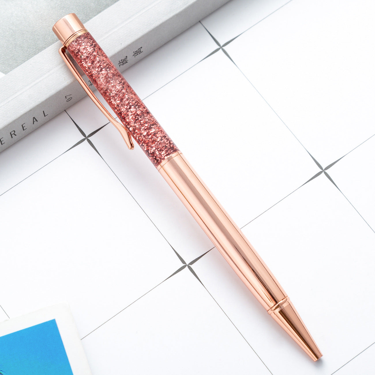 Wholesale Gold Powder Oil Pen Metal Ballpoint Pen
