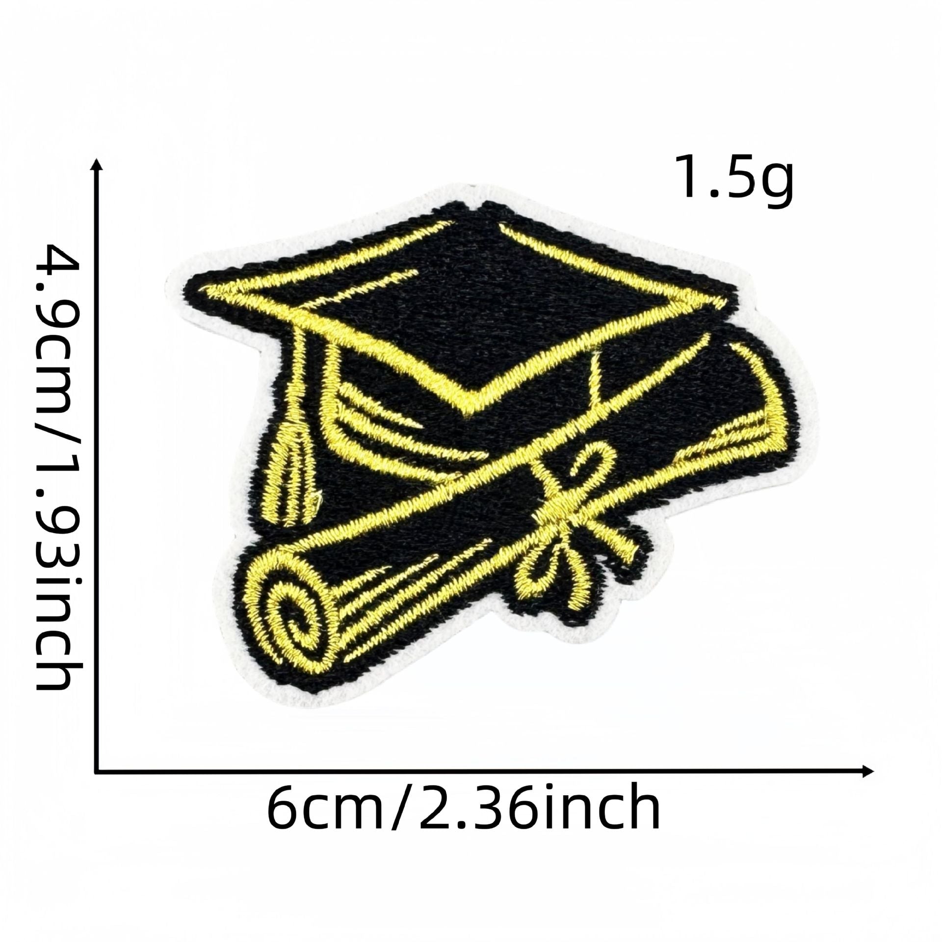 Wholesale Black gold graduation season embroidery patch clothing accessories ironing hot melt glue