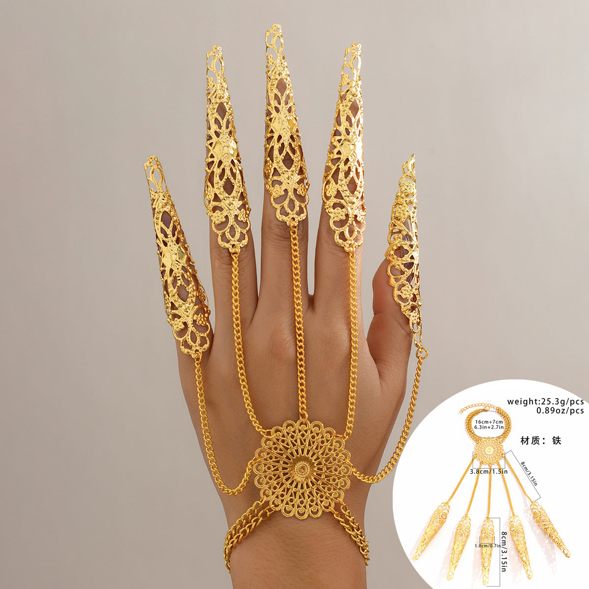 Wholesale Gothic  mitten tapered tassel nail bracelet