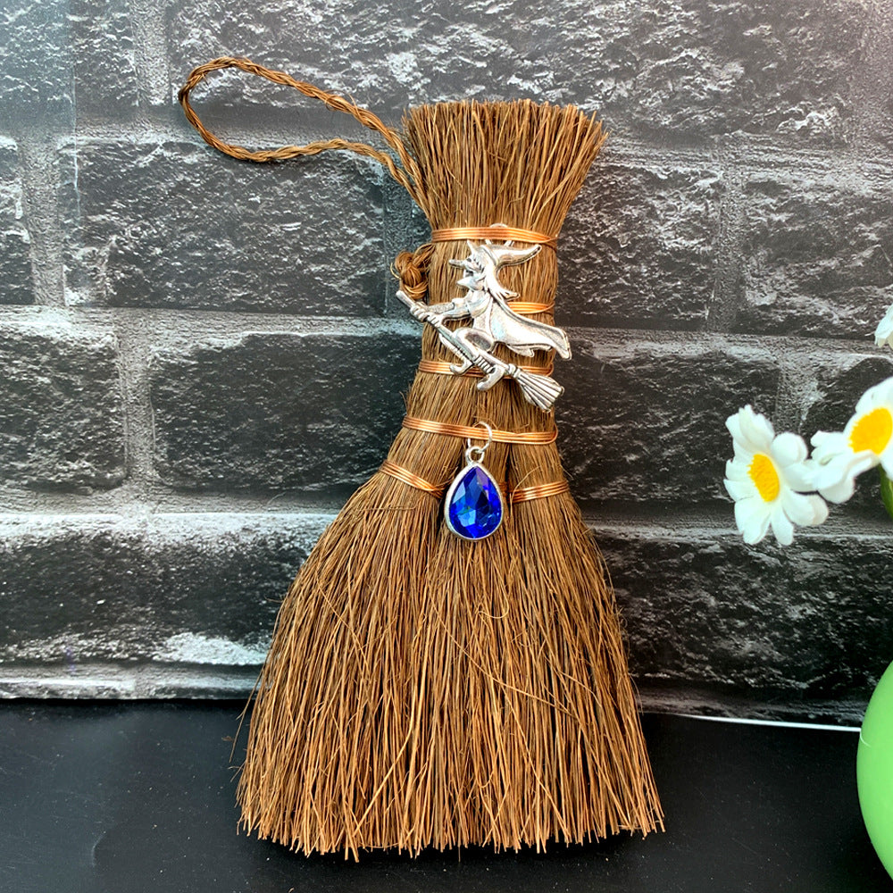 Wholesale 14*9*2CM Witch Mini Brown Broom Pendant Decoration