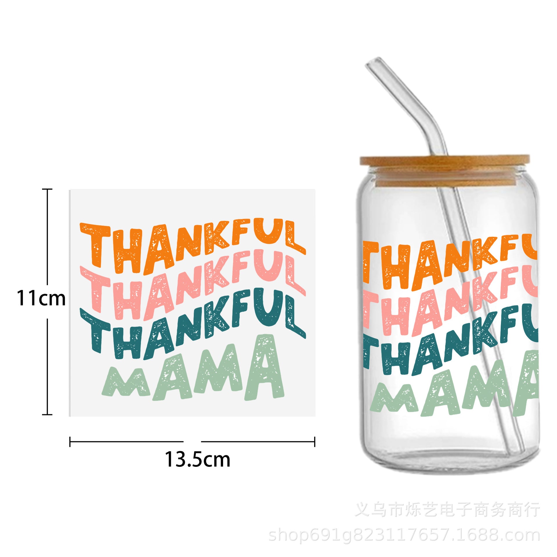 Wholesale 5pcs Mother's Day Flower Series Transparent UV DTF Transfer Crystal Cup Sticker wraps