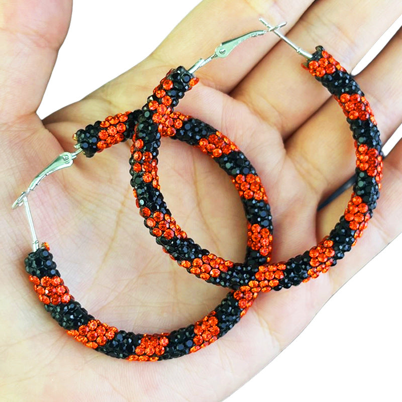 Wholesale  color-blocked diamond earrings