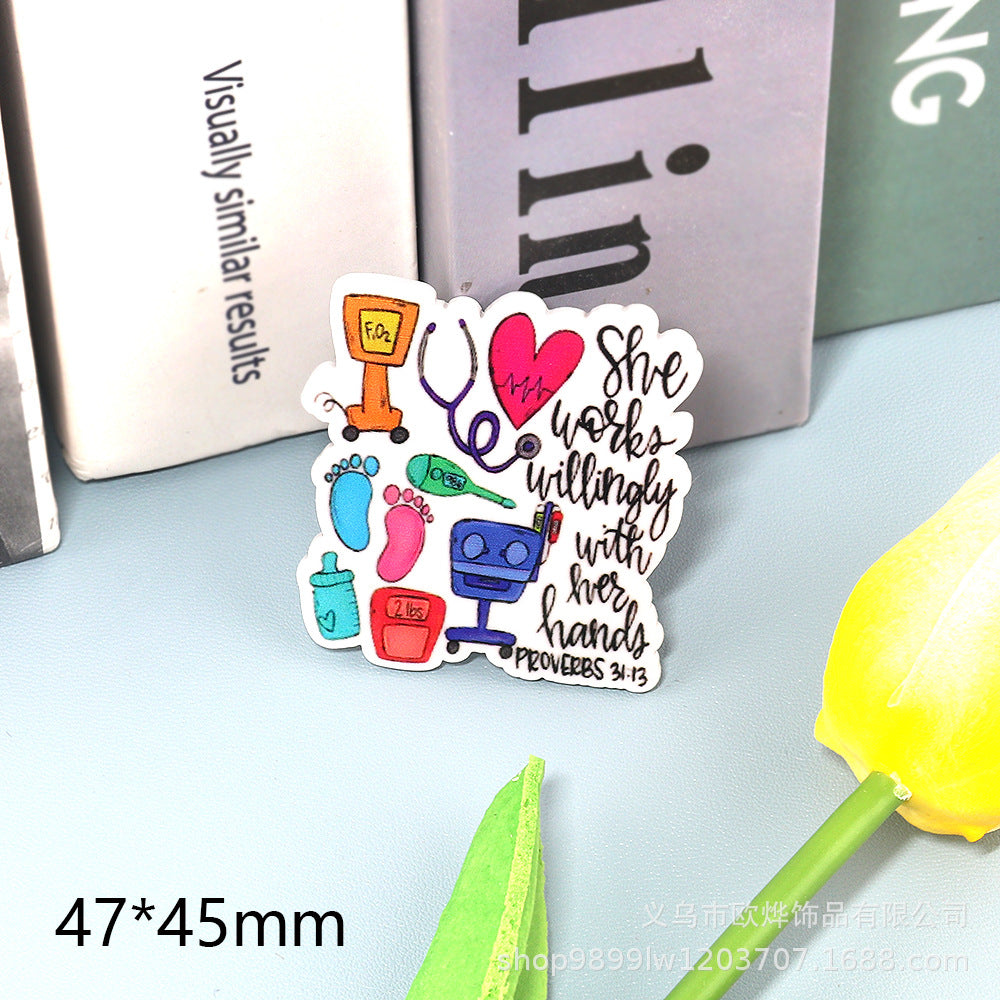 Wholesale 10pcs Cartoon pencil letters bag accessories acrylic DIY