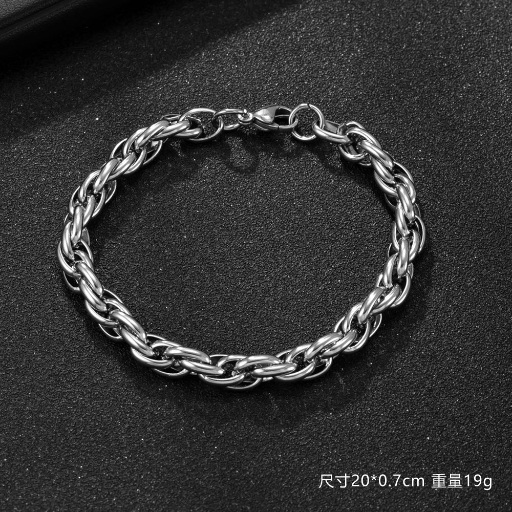 Wholesale Hip hop trendy Cuban chain titanium bracelet