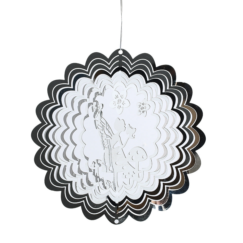 Wholesale10PCS/PACK 3D Mirror Reflection Rotating Metal Wind Chimes