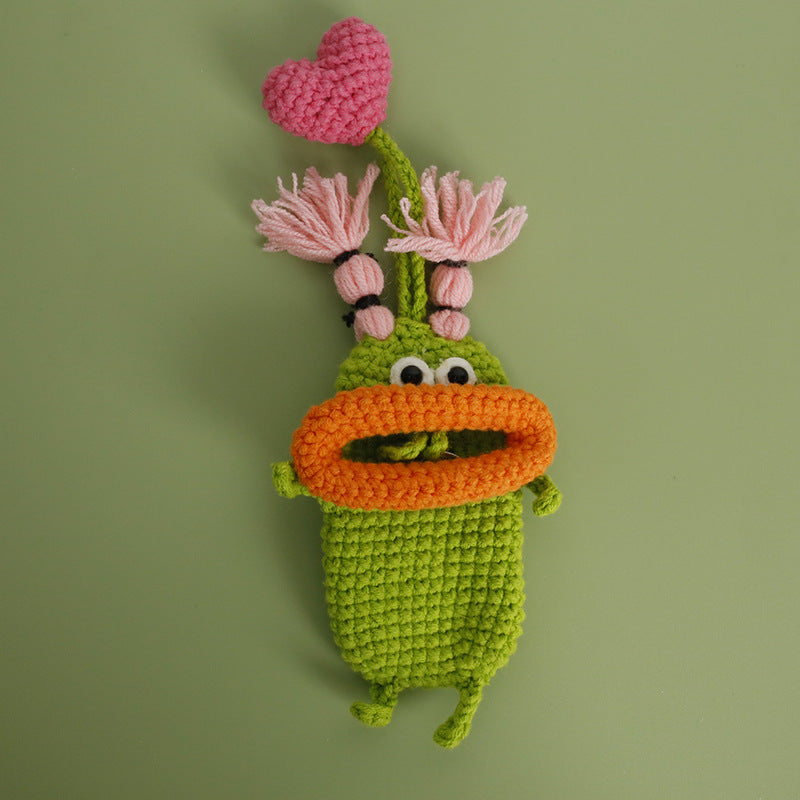 Wholesale Cartoon Cute Handwoven Sausage Mouth Coin Purse Keychain